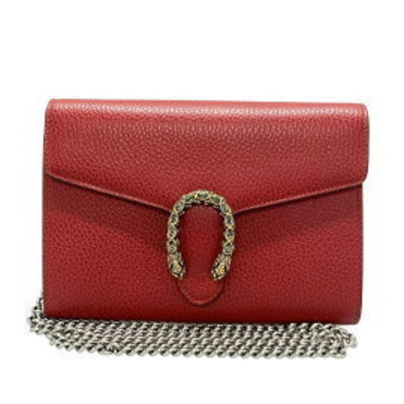 Gucci Beads Bag Dionysus Chain Wallet Leather Berau - Picture 1 of 9